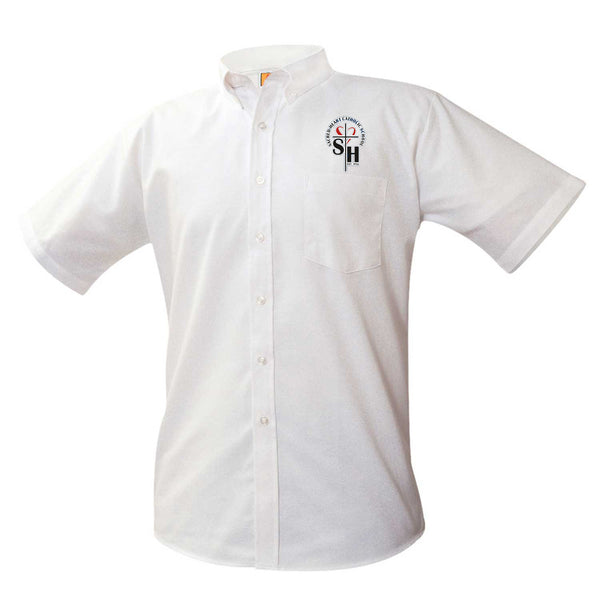 Sacred Heart Male Oxford Short Sleeve - Patch above the pocket (K-8th Grade)