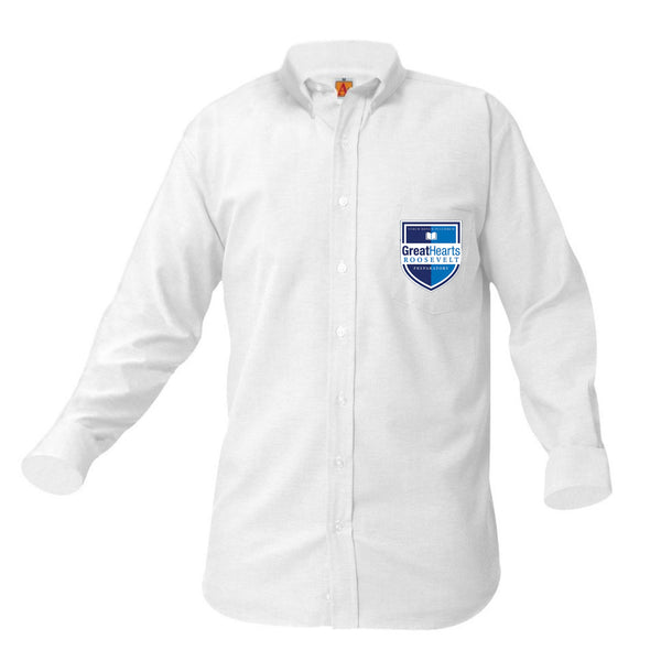 Roosevelt Prep Male Oxford Long Sleeve (9TH & 10TH GRADE ONLY) - Patch on the pocket