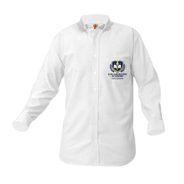 Collaborative Academy for Leadership Male White Oxford Long Sleeve