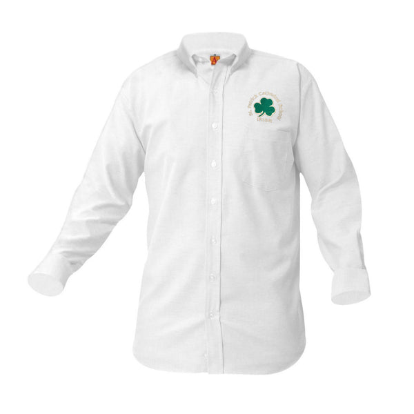 St. Patrick Male White Oxford Long Sleeve