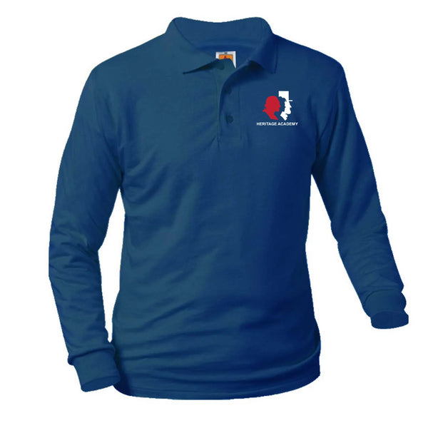 Heritage Academy Unisex Jersey Long Sleeve Polo