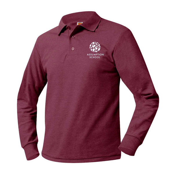 Assumption School Unisex Pique Long Sleeve Polo