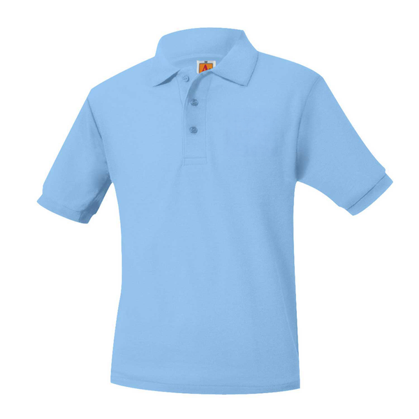 Unisex Pique Short Sleeve Polo Light Blue