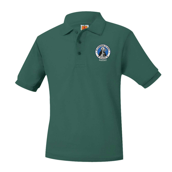 St. Catherine Martinez Green Unisex Pique Short Sleeve Polo