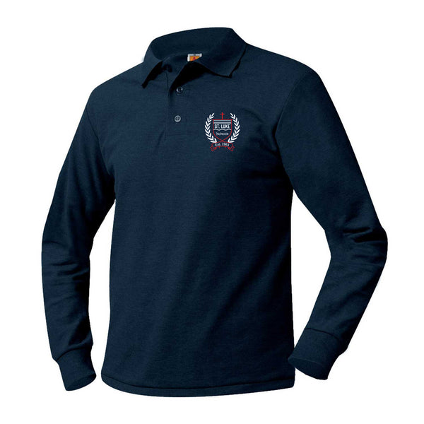 St Luke Unisex Pique Long Sleeve Polo