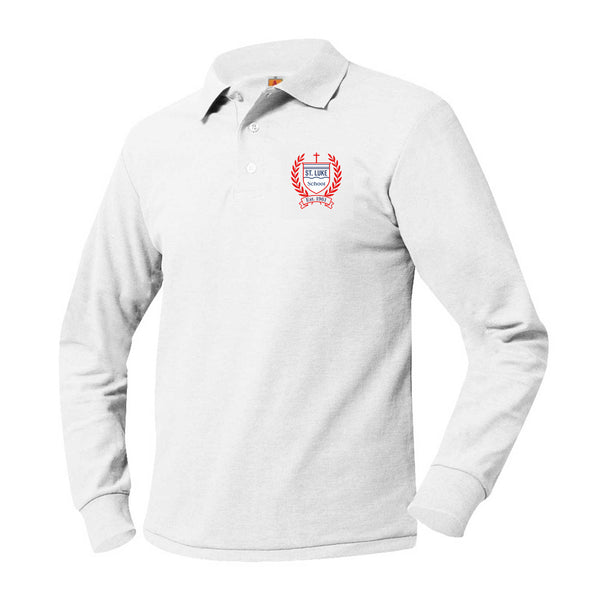 St Luke Unisex Pique Long Sleeve Polo