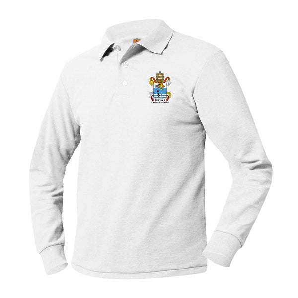 St. Pius X Unisex Pique Long Sleeve Polo