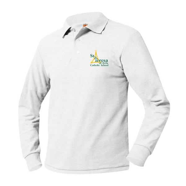St. Teresa of Avila Unisex Pique Long Sleeve Polo K-8