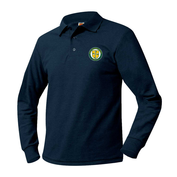 St. Michael Unisex Pique Long Sleeve Polo