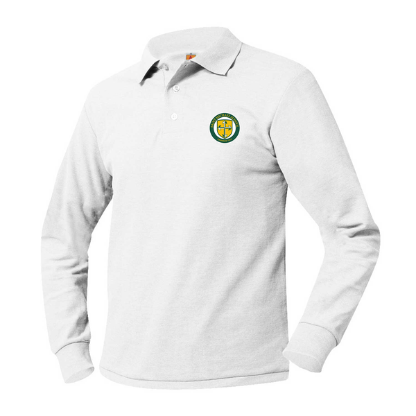 St. Michael Unisex Pique Long Sleeve Polo