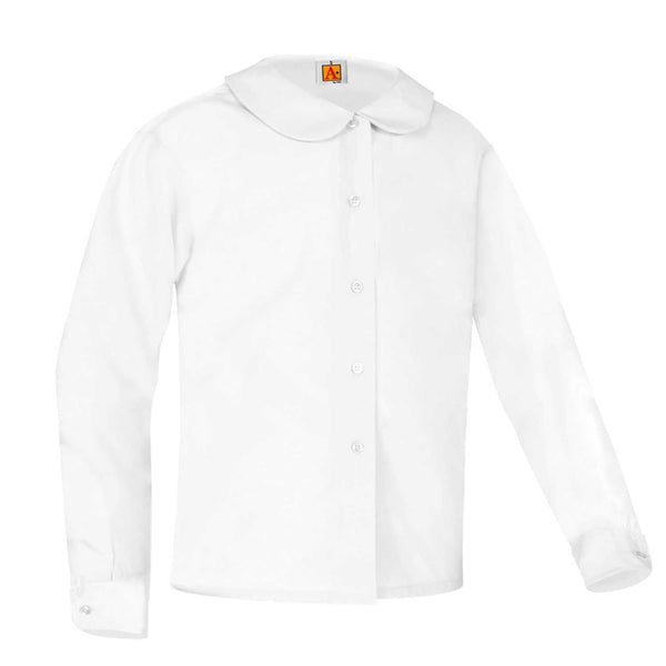 Girls Classic Peter Pan Long Sleeve Blouse - No Patch