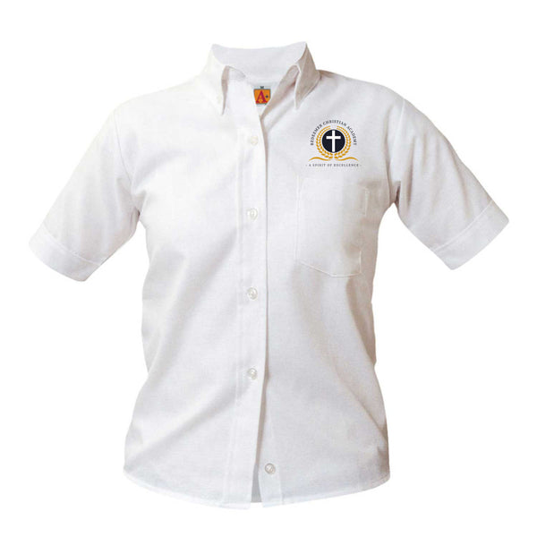 Redeemer Female White Oxford Short Sleeve Blouse