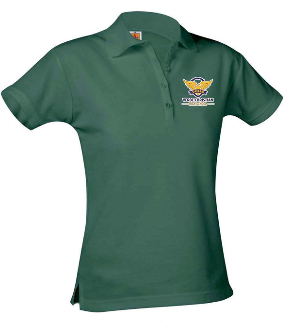 Verde Christian Academy Feminine Fit Pique Short Sleeve Polo