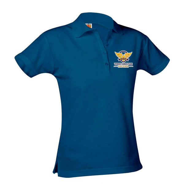 Verde Christian Academy Feminine Fit Pique Short Sleeve Polo