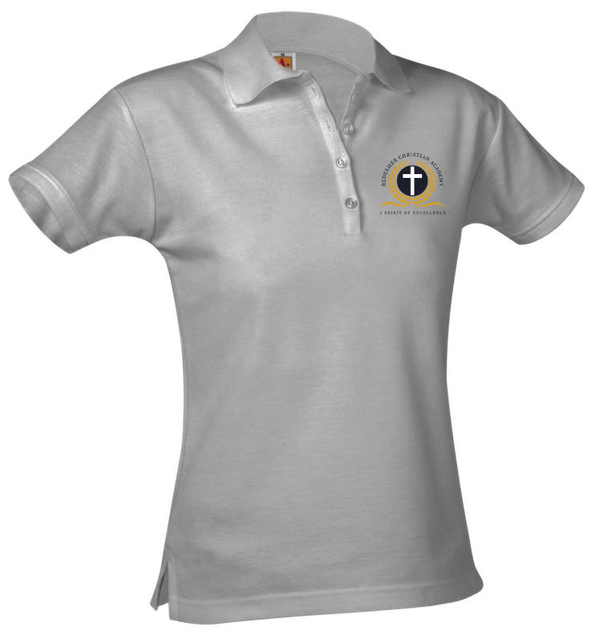 Redeemer Female Short Sleeve Pique Polo Essential Ash