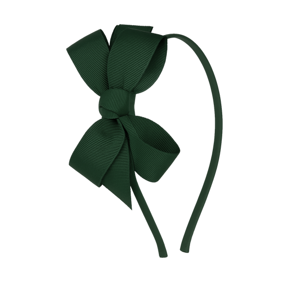 Dark Green Headband with Bow