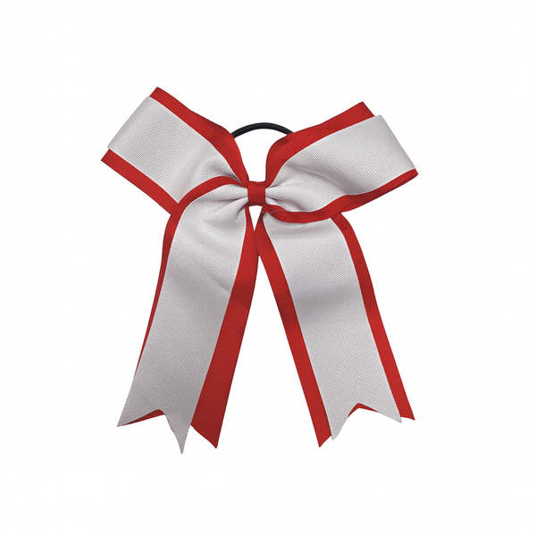 Large White Red Hair Bow