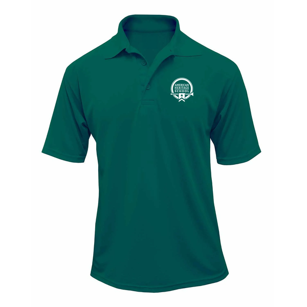 American Heritage Unisex Green Performance Dri-Fit Short Sleeve Polo