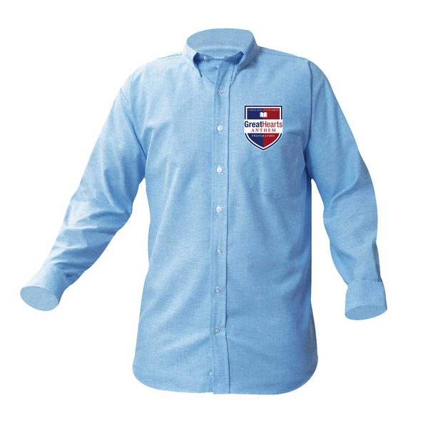 Anthem Prep Male Oxford Long Sleeve (9th-12th Grade) - Patch above the pocket