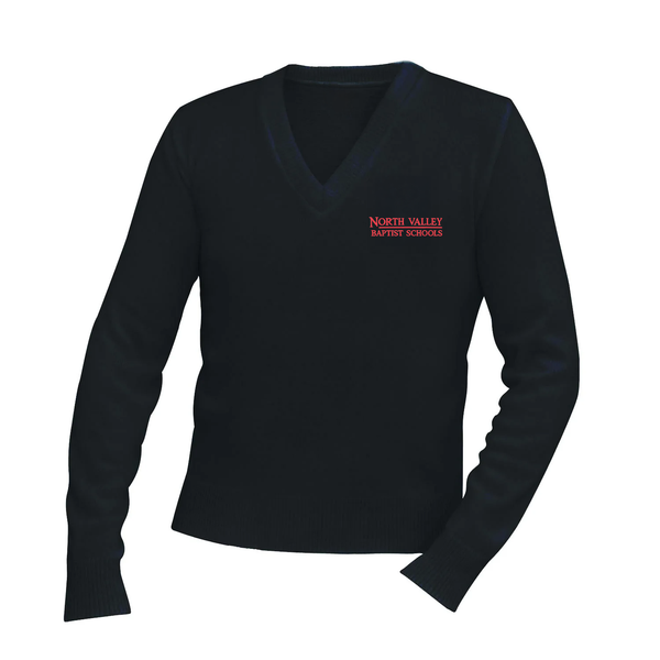 North Valley Baptist Black Unisex V Neck Pullover Sweater