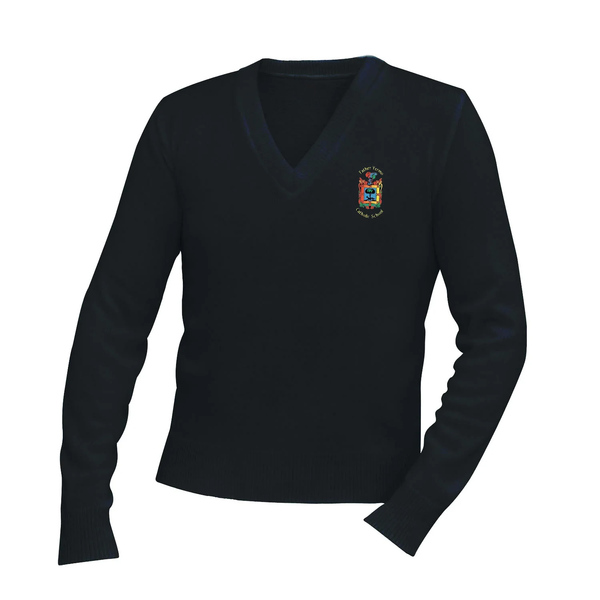 Father Yermo Black Unisex V Neck Pullover Sweater