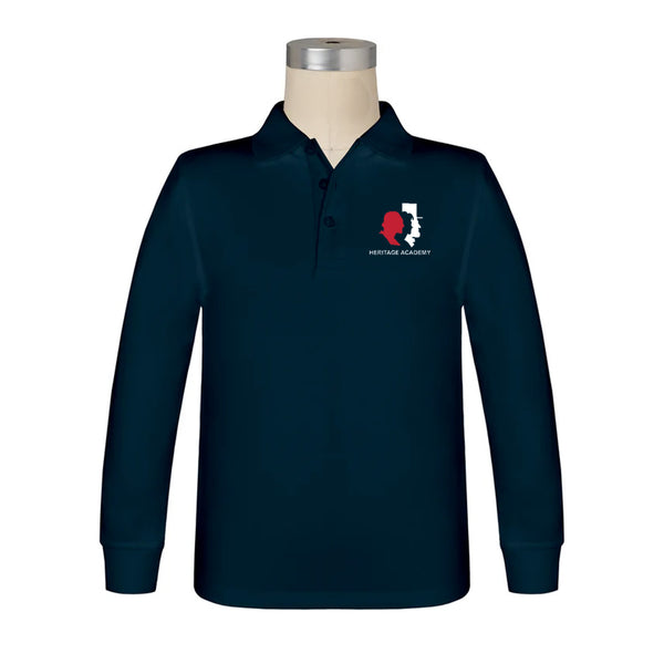 Heritage Academy Long Sleeve Pique Polo