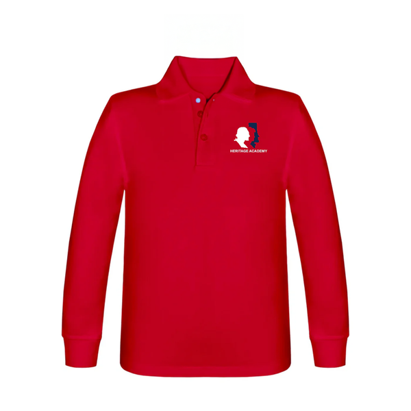 Heritage Academy Long Sleeve Pique Polo