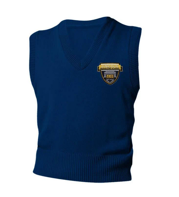 Lincoln Prep Navy Unisex V Neck Pullover Vest
