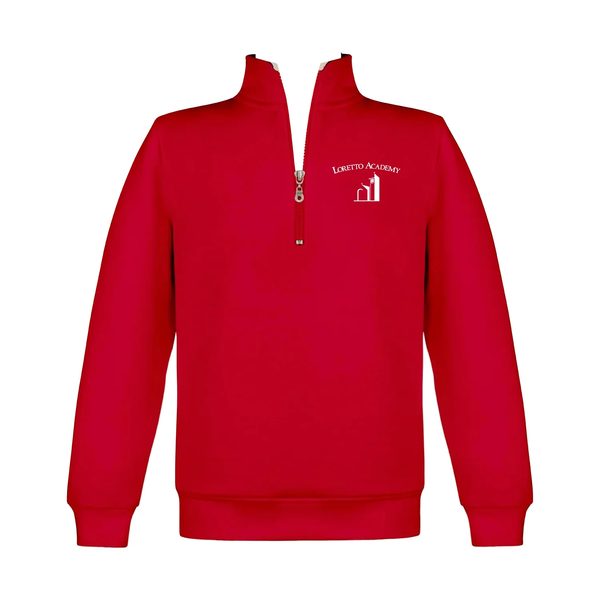 Loretto 1/4 Zip Pullover Sweatshirt - Red - Legacy Emblem