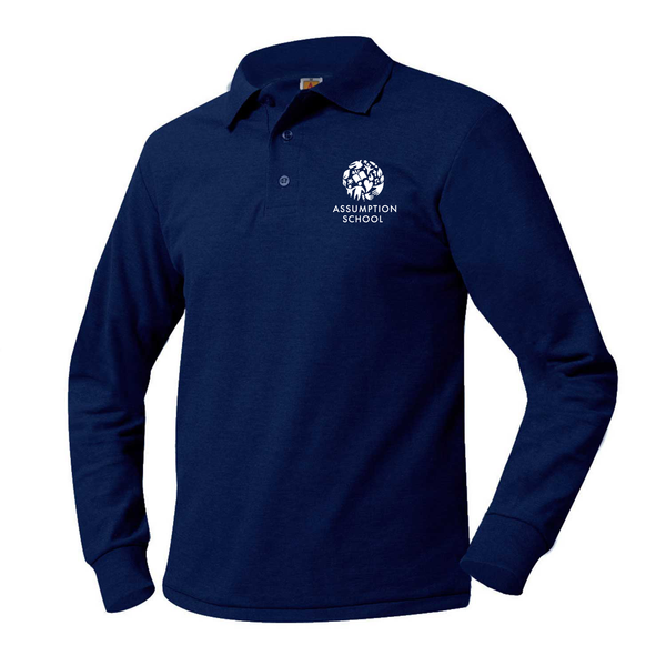 Assumption School Unisex Pique Long Sleeve Polo