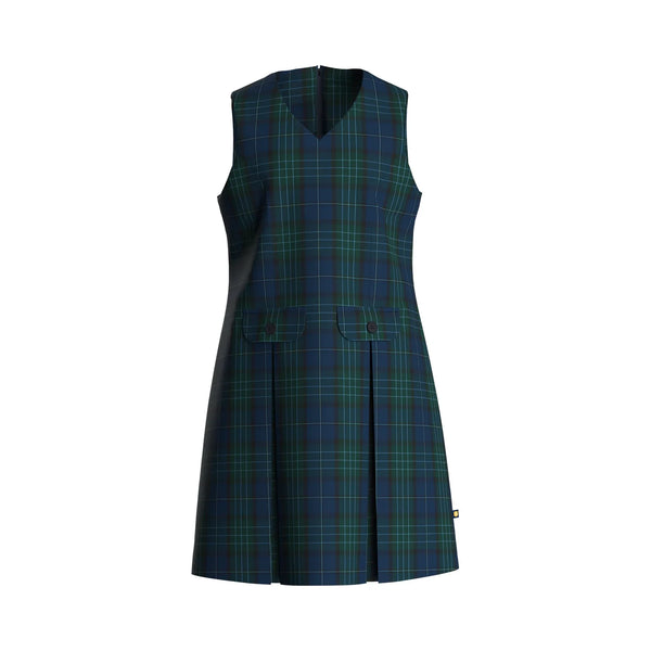 Plaid PLD96 Jumper 2 Pleat Skirt V Neck