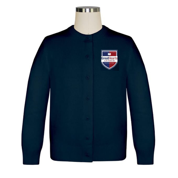 Anthem Prep Long Sleeve Crew Neck Button Cardigan