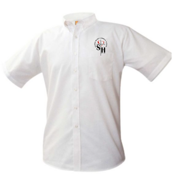 Sacred Heart Male Oxford Short Sleeve - Patch above the pocket (K-8th Grade)