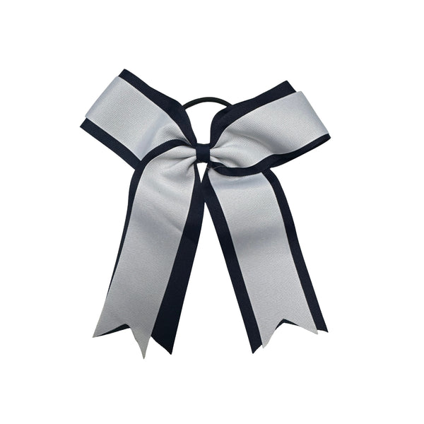 Large White Navy Hair Bow