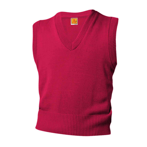 Unisex V Neck Pullover Vest Essential Red