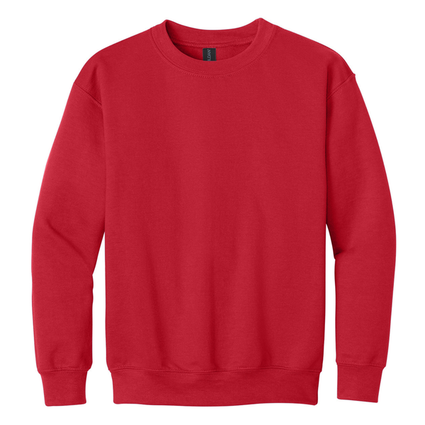 Crew Neck Red Fleece Sweatshirt