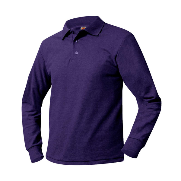 Purple Unisex Pique Long Sleeve Polo