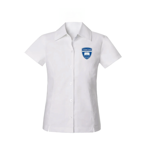 Veritas Prep Short Sleeve Convertible Collar Taylor Blouse
