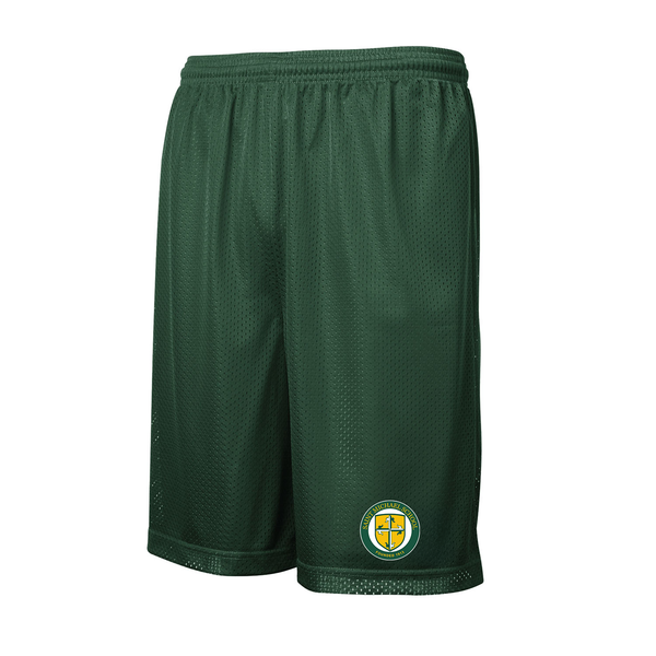 St Michael Green Unisex Mesh PE Shorts