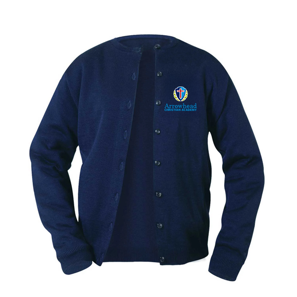 Arrowhead Christian Academy Navy Female Long Sleeve Crewneck Cardigan
