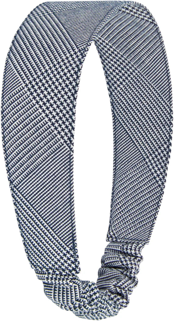 Navy and White Shadow Cloth Head Band