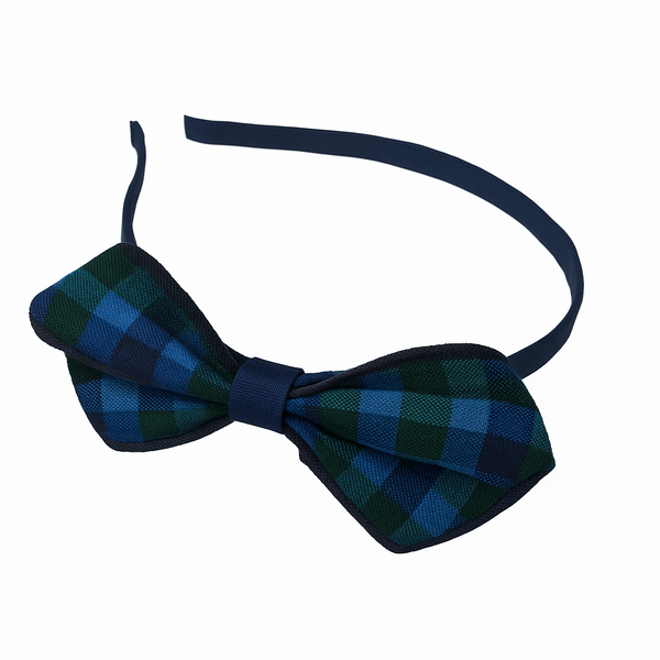 Plaid 46 Small Headband w/Plaid Bow