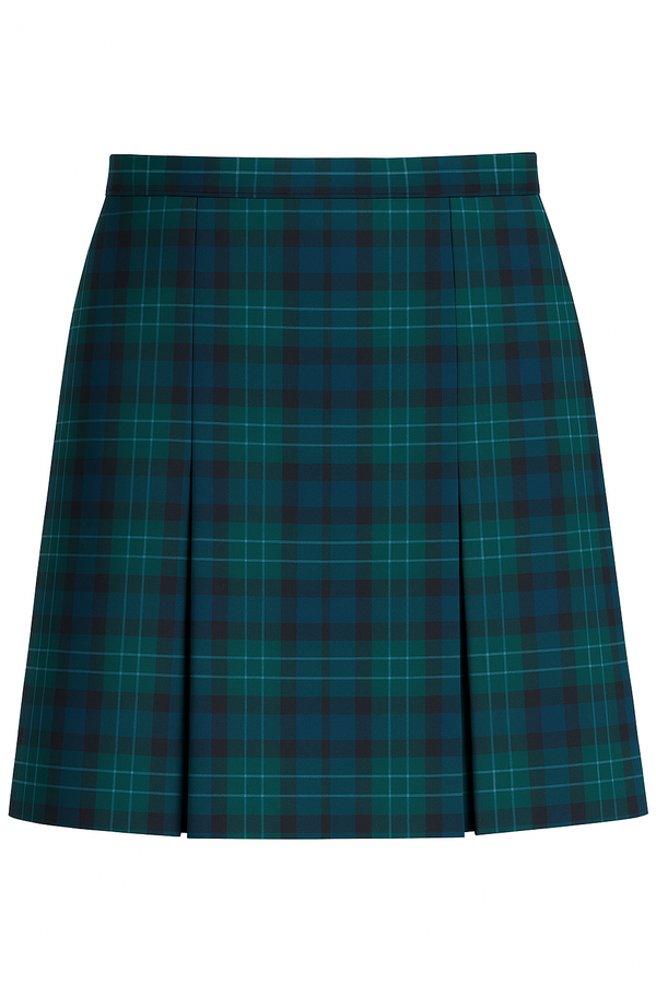 PLD96 2 Kick Pleat Plaid Skirt