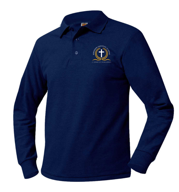 Redeemer Dark Navy Unisex Pique Long Sleeve Polo