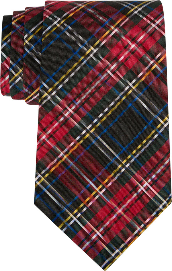 PLD56 MacBeth Plaid Clip On Tie