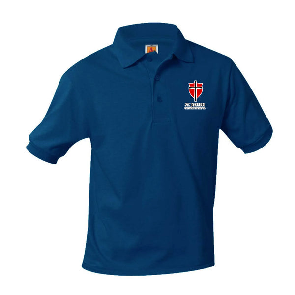 St. Joseph Unisex Navy Jersey Knit Short Sleeve Polo